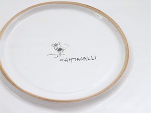 Vaso con vassoio in terracotta invetriata, Cantagalli  - Asta L'Arte di Arredare - Associazione Nazionale - Case d'Asta italiane