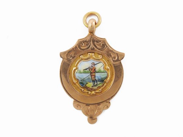 Pendente in oro rosa 375/1000 con miniatura  - Asta Gioielli e orologi - Associazione Nazionale - Case d'Asta italiane