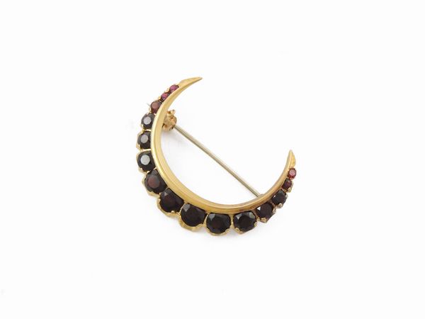 Spilla in oro giallo e granati  - Asta Gioielli e orologi - Associazione Nazionale - Case d'Asta italiane