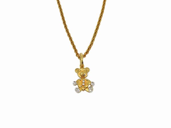 Collana con pendente in oro giallo e bianco Pomellato  - Asta Gioielli e orologi - Associazione Nazionale - Case d'Asta italiane