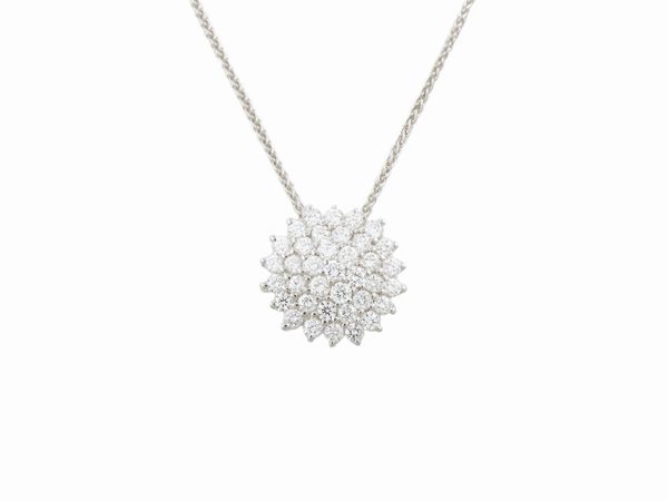 Catenina e pendente in oro bianco con diamanti  - Asta Gioielli e orologi - Associazione Nazionale - Case d'Asta italiane