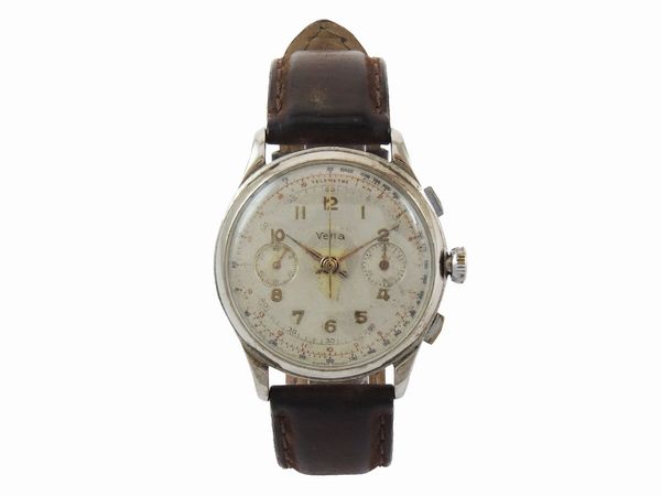 Cronografo da polso per uomo Vetta in metallo cromato  - Asta Gioielli e orologi - Associazione Nazionale - Case d'Asta italiane