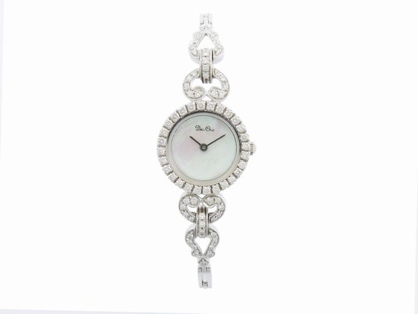 Orologio da polso per donna DecOro di Dirce Repossi in oro bianco con diamanti e madreperla  - Asta Gioielli e orologi - Associazione Nazionale - Case d'Asta italiane