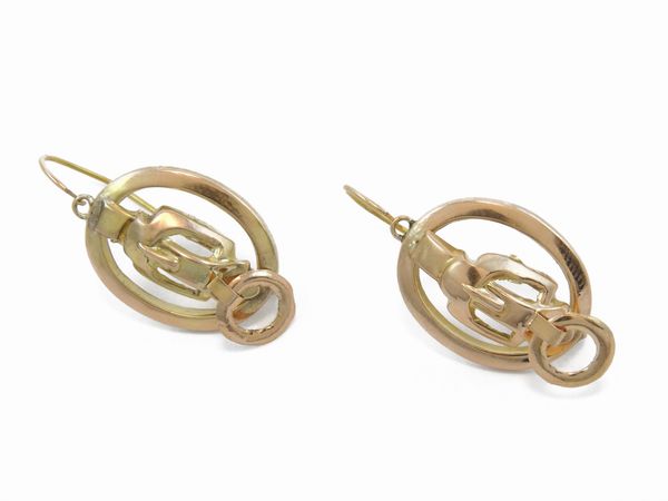 Orecchini pendenti in oro rosa a basso titolo  - Asta Gioielli e orologi - Associazione Nazionale - Case d'Asta italiane