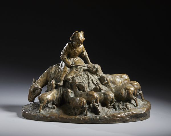 D'ASTE GIUSEPPE (1881 - 1945) : Pastorella con gregge e asino  - Asta Asta 401 | ARTE ANTICA E DEL XIX SECOLO Online - Associazione Nazionale - Case d'Asta italiane