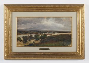 SASSI PIETRO (1834 - 1905) : Da Monte Testaccio. L�inondazione agli ultimi 8 giorni 1896  - Asta Asta 401 | ARTE ANTICA E DEL XIX SECOLO Online - Associazione Nazionale - Case d'Asta italiane