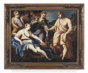 ARTISTA CENTROITALIANO DEL XVII SECOLO : Mos� e le figlie di Jetro  - Asta Asta 401 | ARTE ANTICA E DEL XIX SECOLO Online - Associazione Nazionale - Case d'Asta italiane