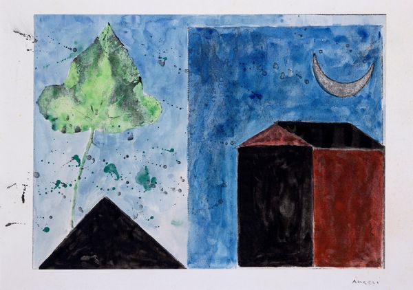 FRANCO ANGELI : Notturno con foglia  - Asta Arte Moderna e Contemporanea - Associazione Nazionale - Case d'Asta italiane