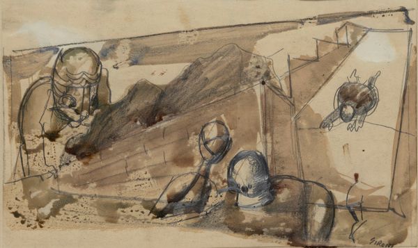 Mario Sironi : Composizione  - Asta Arte Moderna e Contemporanea - Associazione Nazionale - Case d'Asta italiane