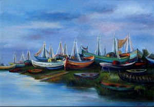 Giovanni Omiccioli - Barche a Fiumicino