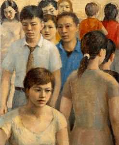 Aurelio Bulzatti - Autoritratto tra la folla