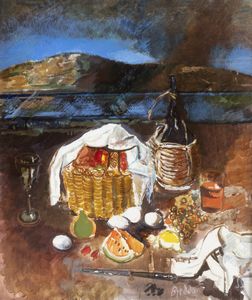 Gastone Breddo - Natura morta con anguria