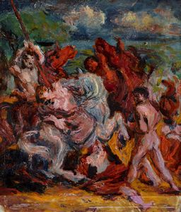 ALIGI SASSU - Studio per la grande battaglia dei tre cavalieri