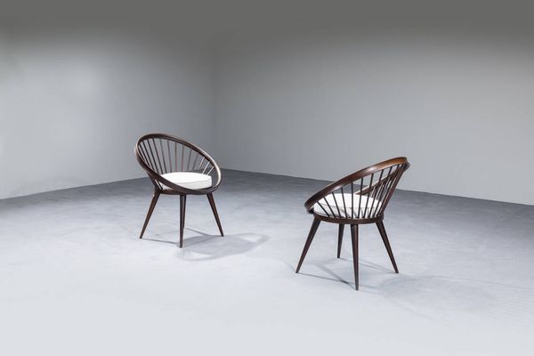 YNGVE EKSTROM : Coppia di poltroncine mod. Circle Chair  - Asta Design - Associazione Nazionale - Case d'Asta italiane