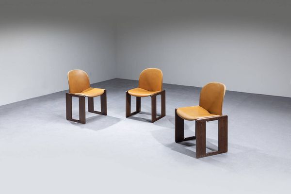 AFRA E TOBIA SCARPA : Tre sedie mod. Dialogo  - Asta Design - Associazione Nazionale - Case d'Asta italiane
