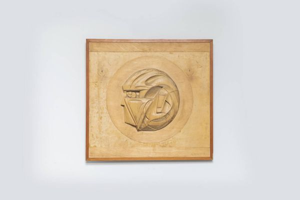 EMILIO ALBERTI : Pannello in legno con profilo in bassorilievo.  Firmato e datato in basso a destra  Anni '70 cm 59x62  - Asta Design - Associazione Nazionale - Case d'Asta italiane