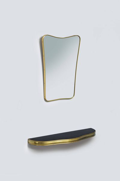 PRODUZIONE ITALIANA : Specchio e mensola  - Asta Design - Associazione Nazionale - Case d'Asta italiane