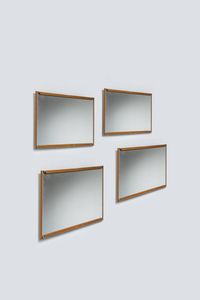 RENATO ZAINA - Quattro specchi con struttura in legno. Anni '70 cm 64 5x85