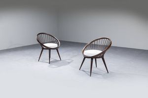 YNGVE EKSTROM : Coppia di poltroncine mod. Circle Chair  - Asta Design - Associazione Nazionale - Case d'Asta italiane
