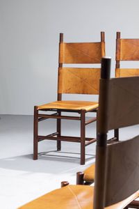 Carlo Scarpa : Sei sedie mod. Kentucky  - Asta Design - Associazione Nazionale - Case d'Asta italiane