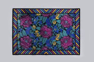 OTTAVIO MISSONI - Tappeto Rose in lana. Etichetta del Produttore Prod. Missoni anni'80 cm 168x240