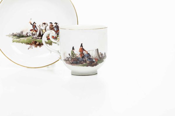 Tazza con piattino<BR>Meissen, 1750 circa  - Asta Porcellane venete ed europee di un'importante Famiglia veneziana - Associazione Nazionale - Case d'Asta italiane