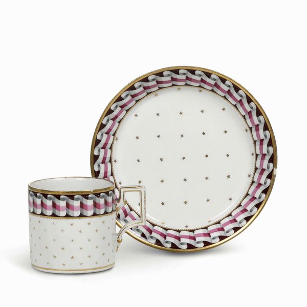 Tazza con piattino<BR>Vienna, Manifattura Imperiale, 1800 circa  - Asta Porcellane venete ed europee di un'importante Famiglia veneziana - Associazione Nazionale - Case d'Asta italiane