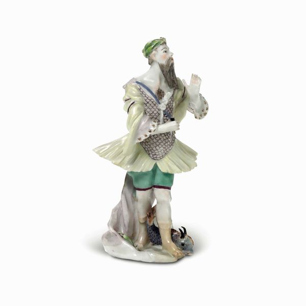 Figurina di Nettuno<BR>Vienna, Manifattura Imperiale, 1750-1760  - Asta Porcellane venete ed europee di un'importante Famiglia veneziana - Associazione Nazionale - Case d'Asta italiane