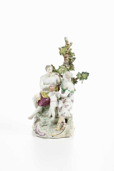 Gruppo con Paride ed Elena<BR>Vienna, Manifattura Imperiale, 1755-1760 circa  - Asta Porcellane venete ed europee di un'importante Famiglia veneziana - Associazione Nazionale - Case d'Asta italiane