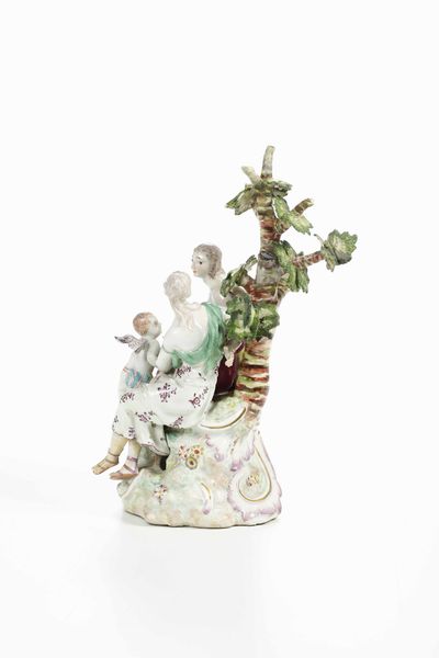 Gruppo con Paride ed Elena<BR>Vienna, Manifattura Imperiale, 1755-1760 circa  - Asta Porcellane venete ed europee di un'importante Famiglia veneziana - Associazione Nazionale - Case d'Asta italiane