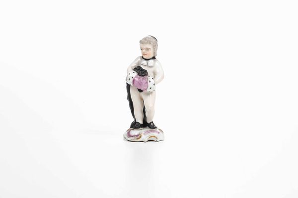Figurina<BR>Manifattura di Frankenthal, 1756-1759<BR>Modello di J.W.Lanz  - Asta Porcellane venete ed europee di un'importante Famiglia veneziana - Associazione Nazionale - Case d'Asta italiane