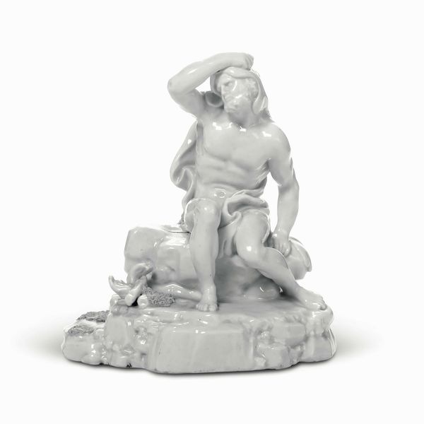 Figurina di Ercole<BR>Germania, Manifattura di Frankenthal, 1787 circa  - Asta Porcellane venete ed europee di un'importante Famiglia veneziana - Associazione Nazionale - Case d'Asta italiane
