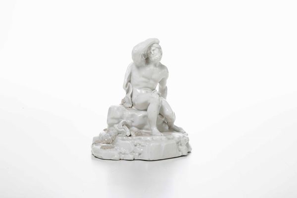 Figurina di Ercole<BR>Germania, Manifattura di Frankenthal, 1787 circa  - Asta Porcellane venete ed europee di un'importante Famiglia veneziana - Associazione Nazionale - Case d'Asta italiane
