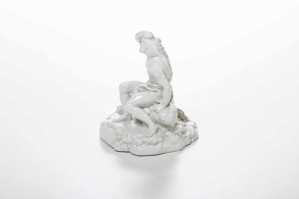 Figurina di Ercole<BR>Germania, Manifattura di Frankenthal, 1787 circa  - Asta Porcellane venete ed europee di un'importante Famiglia veneziana - Associazione Nazionale - Case d'Asta italiane