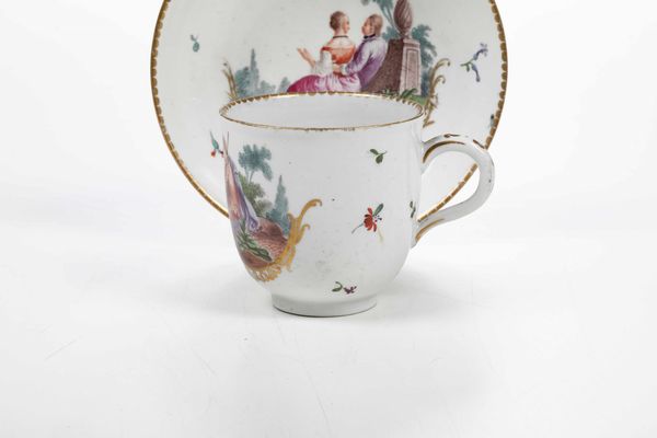 Tazza con piattino<BR>Germania, Manifattura di Frankenthal, 1762-1770 circa  - Asta Porcellane venete ed europee di un'importante Famiglia veneziana - Associazione Nazionale - Case d'Asta italiane
