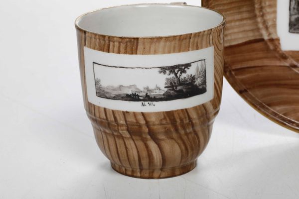 Tazza con piattino<BR>Germania, Manifattura di Frankenthal, ultimo quarto del XVIII secolo  - Asta Porcellane venete ed europee di un'importante Famiglia veneziana - Associazione Nazionale - Case d'Asta italiane