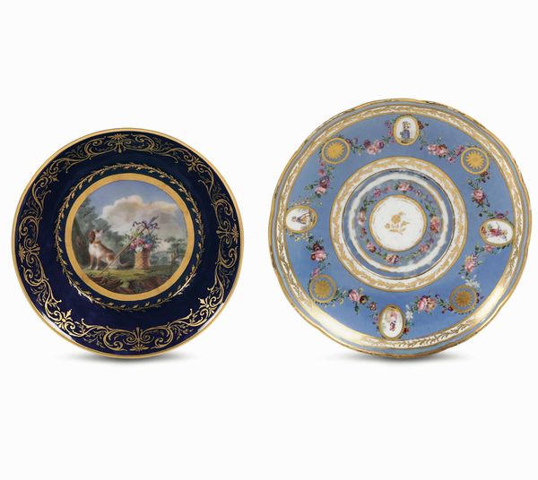 Due piattini<BR>Francia, Manifattura di S�vres, 1783 e 1793-1800  - Asta Porcellane venete ed europee di un'importante Famiglia veneziana - Associazione Nazionale - Case d'Asta italiane