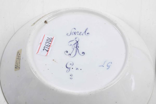 Due piattini<BR>Francia, Manifattura di S�vres, 1783 e 1793-1800  - Asta Porcellane venete ed europee di un'importante Famiglia veneziana - Associazione Nazionale - Case d'Asta italiane