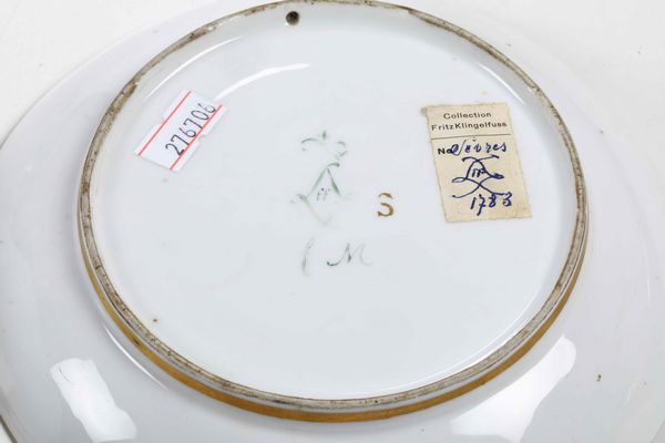 Due piattini<BR>Francia, Manifattura di S�vres, 1783 e 1793-1800  - Asta Porcellane venete ed europee di un'importante Famiglia veneziana - Associazione Nazionale - Case d'Asta italiane