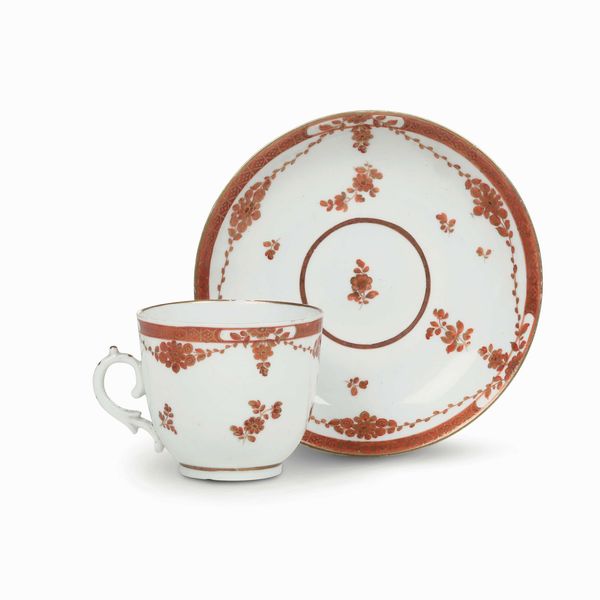 Tazza con piattino<BR>Venezia, Manifattura Cozzi, 1770-1780<BR>  - Asta Porcellane venete ed europee di un'importante Famiglia veneziana - Associazione Nazionale - Case d'Asta italiane