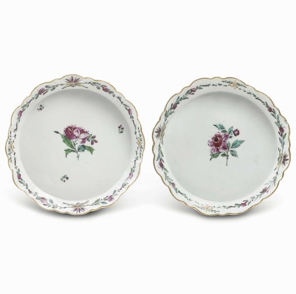 Coppia di sottobottiglia �Mocenigo�<BR>Venezia, Manifattura Cozzi, 1780-1790  - Asta Porcellane venete ed europee di un'importante Famiglia veneziana - Associazione Nazionale - Case d'Asta italiane