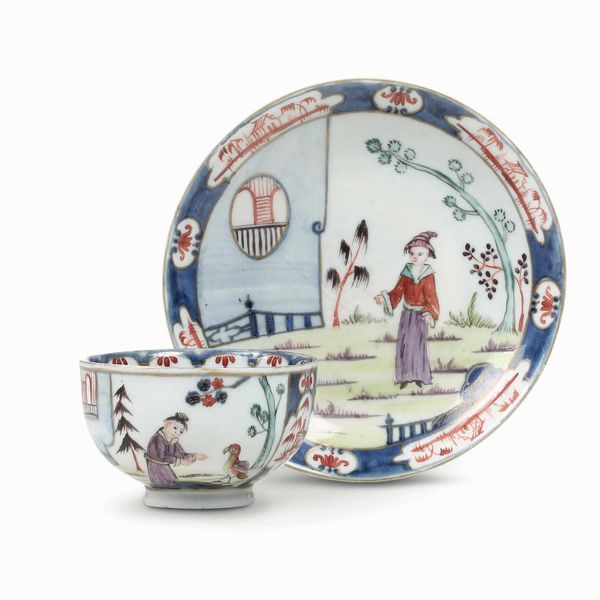Tazza con piattino<BR>Venezia, Manifattura Cozzi 1765-1770<BR>  - Asta Porcellane venete ed europee di un'importante Famiglia veneziana - Associazione Nazionale - Case d'Asta italiane
