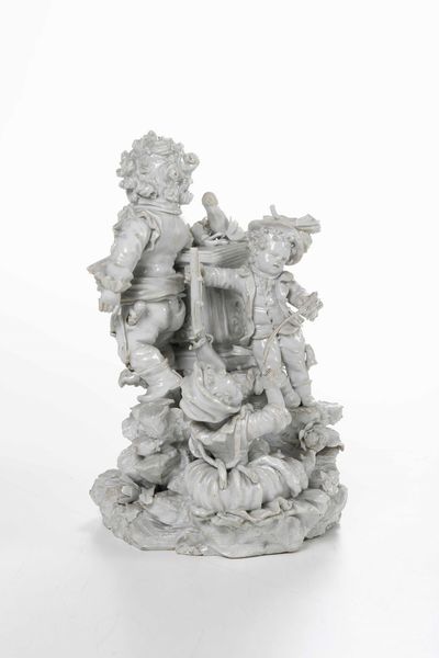 Eccezionale gruppo<BR>Nove, Manifattura Antonibon, gestione Baccin, 1770-1790  - Asta Porcellane venete ed europee di un'importante Famiglia veneziana - Associazione Nazionale - Case d'Asta italiane