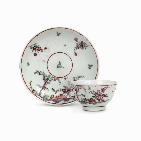 Tazza con piattino<BR>Nove, Manifattura Antonibon gestione Parolin, 1780-1790<BR><BR>  - Asta Porcellane venete ed europee di un'importante Famiglia veneziana - Associazione Nazionale - Case d'Asta italiane