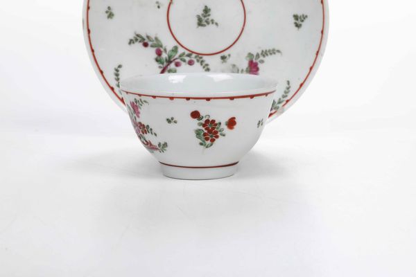 Tazza con piattino<BR>Nove, Manifattura Antonibon gestione Parolin, 1780-1790<BR><BR>  - Asta Porcellane venete ed europee di un'importante Famiglia veneziana - Associazione Nazionale - Case d'Asta italiane