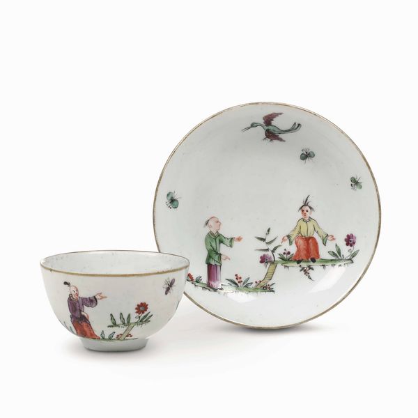 Tazza con piattino<BR>Venezia, Manifattura Cozzi, 1765-1770<BR>  - Asta Porcellane venete ed europee di un'importante Famiglia veneziana - Associazione Nazionale - Case d'Asta italiane