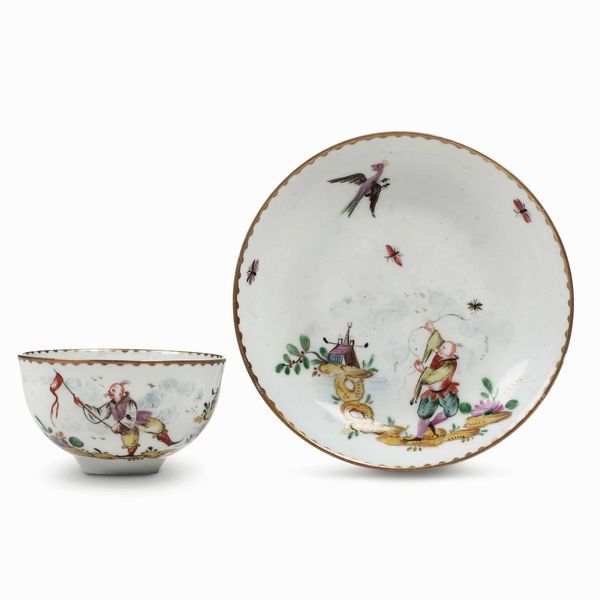 Tazza con piattino<BR>Venezia, Manifattura Cozzi 1770-1775<BR>  - Asta Porcellane venete ed europee di un'importante Famiglia veneziana - Associazione Nazionale - Case d'Asta italiane