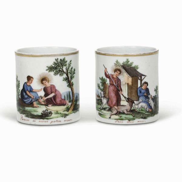 Coppia di rare tazzine<BR>Treviso, Fontebasso, fine del XVIII secolo  - Asta Porcellane venete ed europee di un'importante Famiglia veneziana - Associazione Nazionale - Case d'Asta italiane