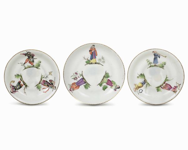 Tre piattini<BR>Doccia, Manifattura Ginori, 1810-1840  - Asta Porcellane venete ed europee di un'importante Famiglia veneziana - Associazione Nazionale - Case d'Asta italiane