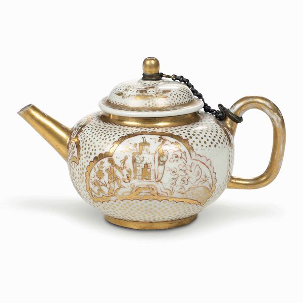 Teiera<BR>Meissen, 1715-1720 circa <BR>Decorazione �Hausmaler�<BR>  - Asta Porcellane venete ed europee di un'importante Famiglia veneziana - Associazione Nazionale - Case d'Asta italiane